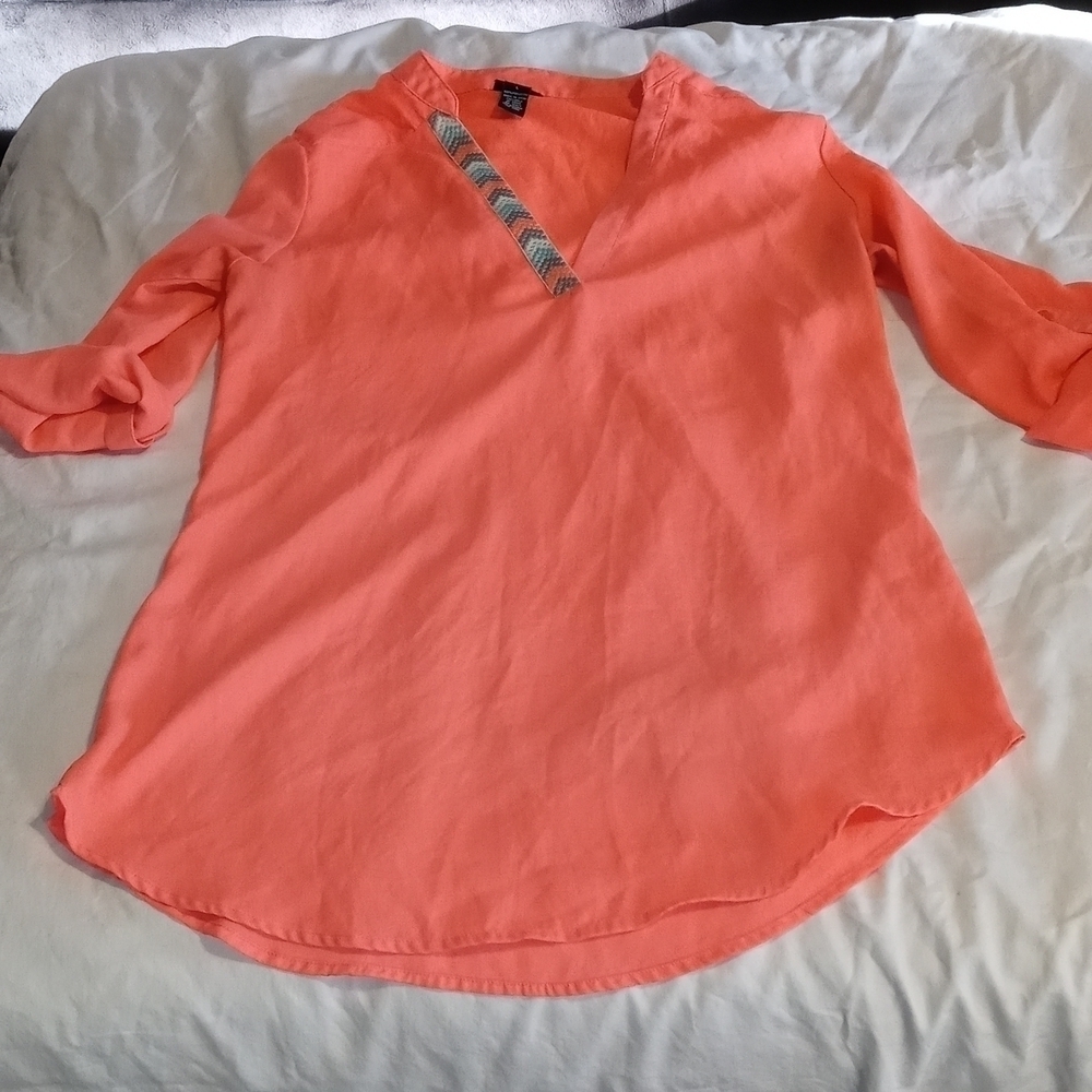Rue 21 v neck neon orange top